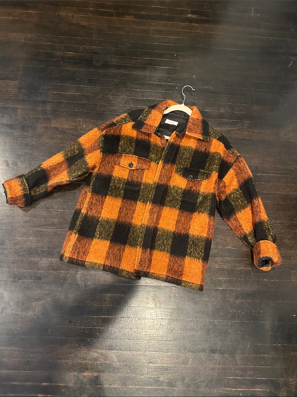 Anine Bing Orange and Black Teddy Jacket